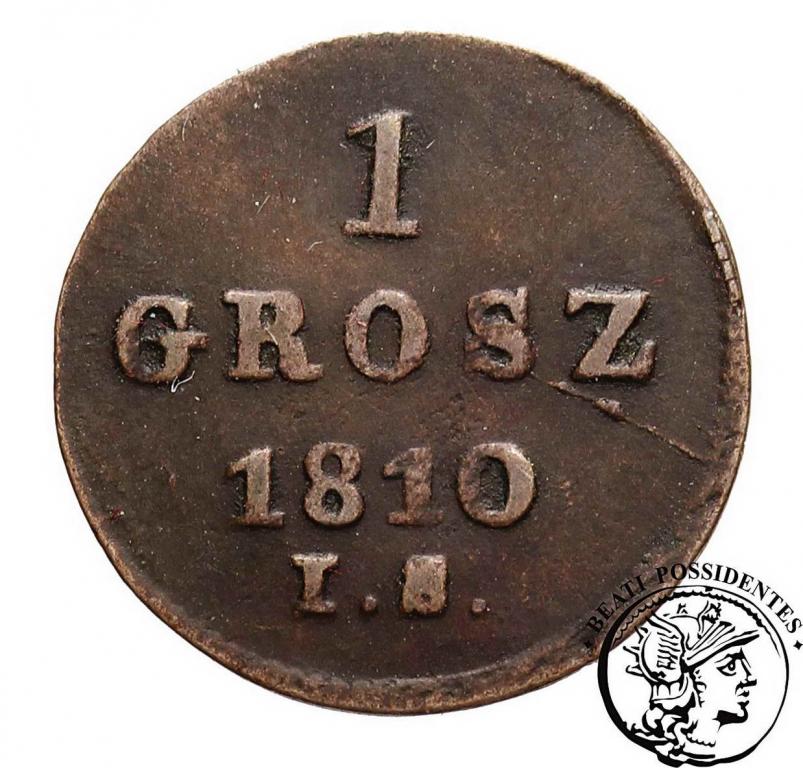 Księstwo Warszawskie 1 grosz 1810 st. 3+