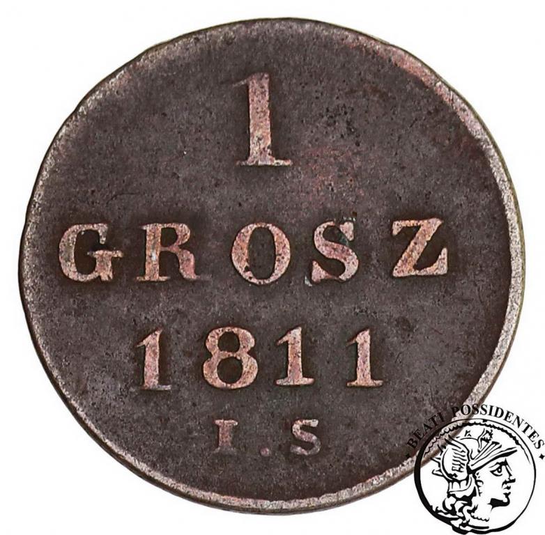 Księstwo Warszawskie 1 grosz 1811 IS st. 3