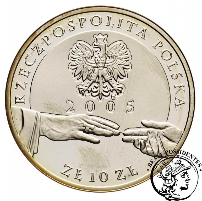 10 zł 2005 Jan Paweł II platerowany st. L-
