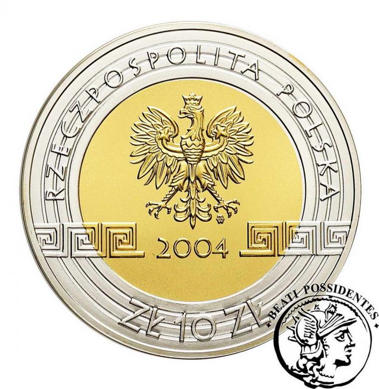 III RP 10 zł 2004 Olimpiada Ateny platerowane stL