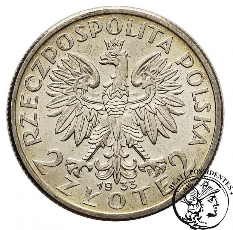 2 złote 1933 babka st.1-/2+