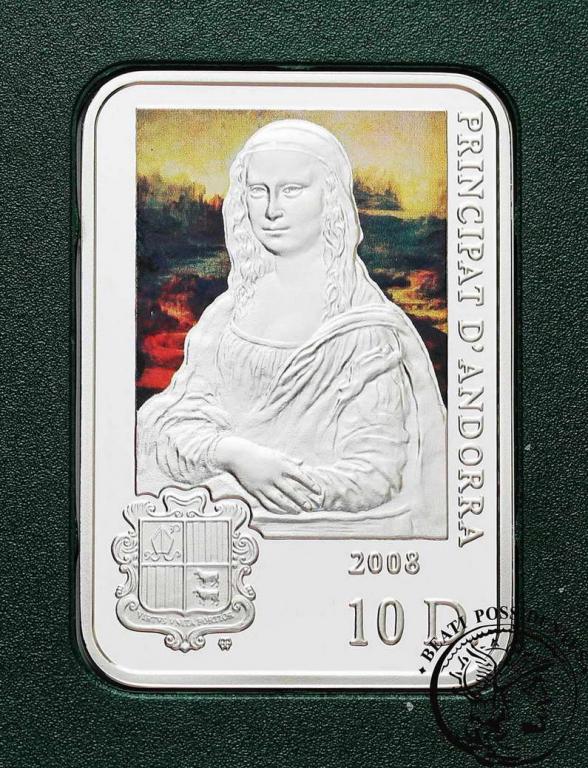 Andorra 10 Dolarów $ 2008 Leonardo da Vinci st.L