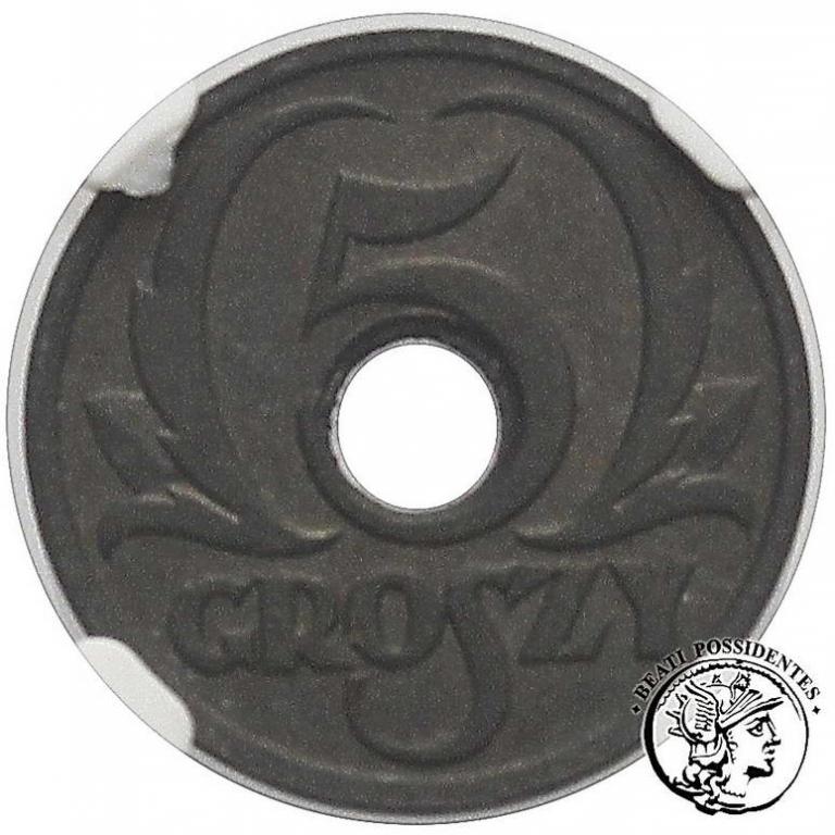 Polska GG 5 groszy 1939 Zn NGC MS 61