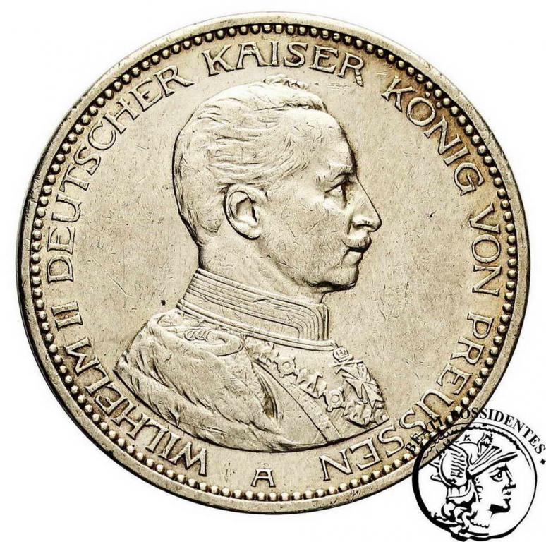 Niemcy Prusy Wilhelm II 5 Marek 1914 A Mundur st.3