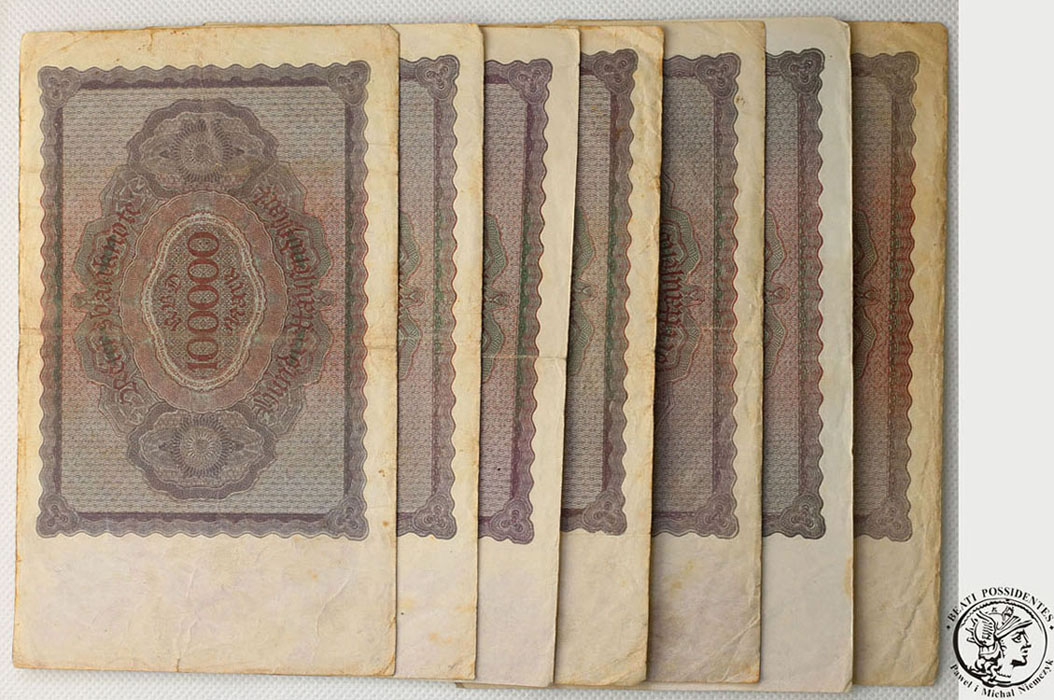 Niemcy banknoty 7 szt. 100000 marek 1923 st.2-/3-