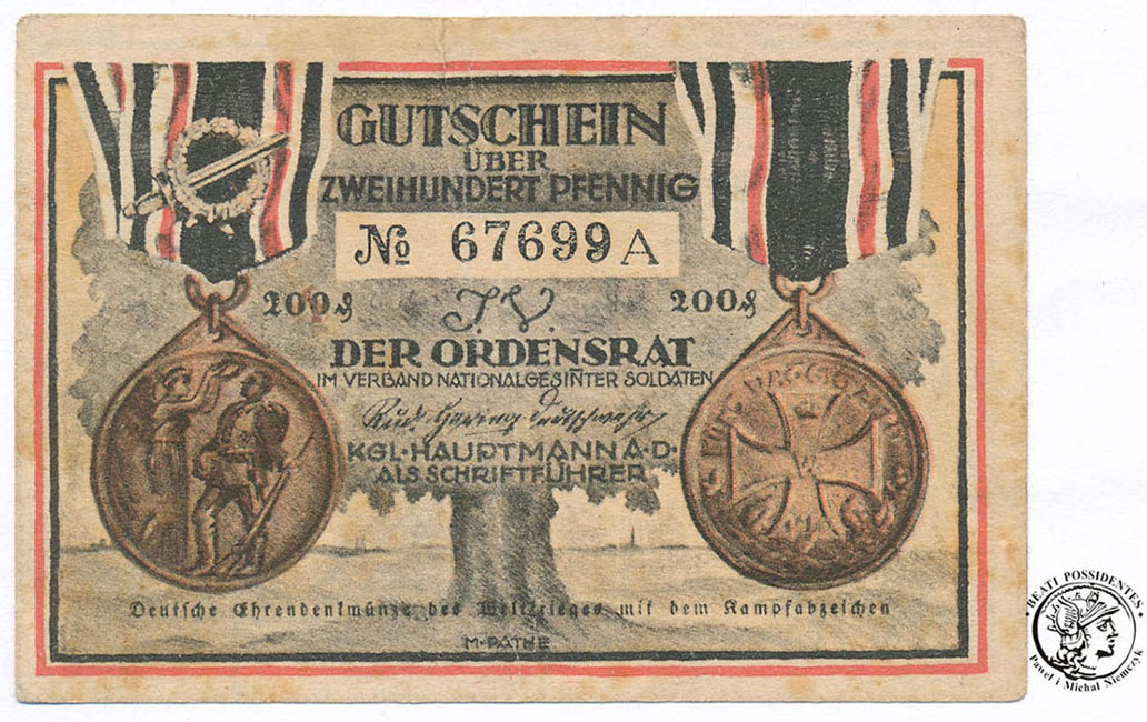 Gdańsk notgeld 200 fenigów 1922 st. 2-
