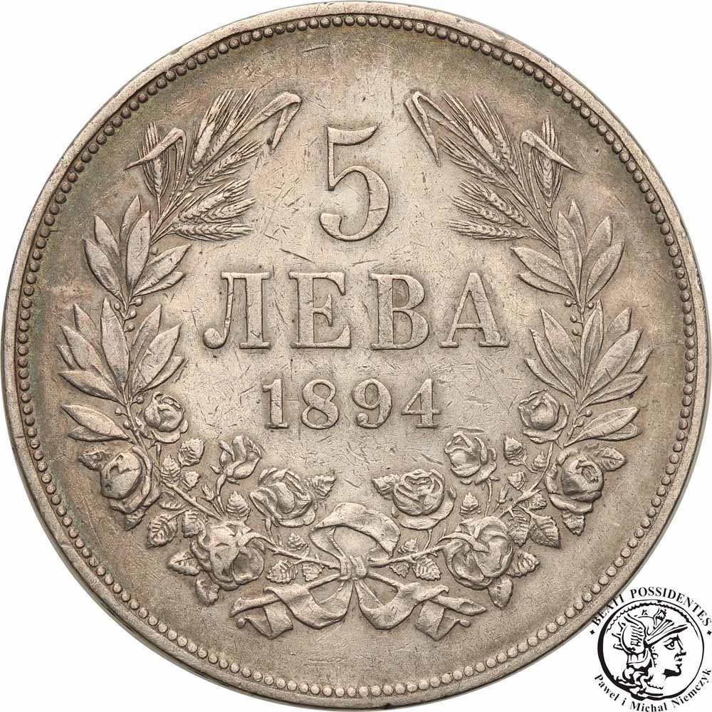 Bułgaria 5 Lewa 1894 st. 3+