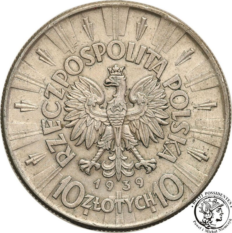 10 złotych 1939 Piłsudski st.2