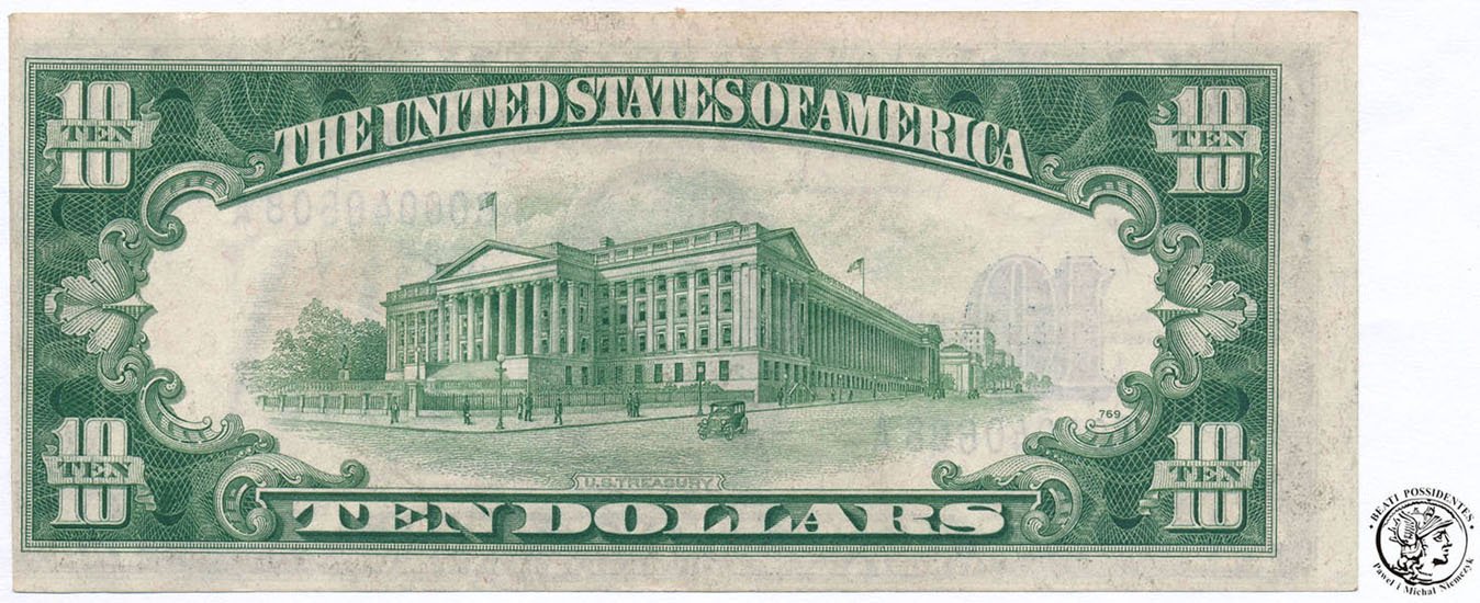 USA 10 dolarów 1934 A silver certificate st.1-
