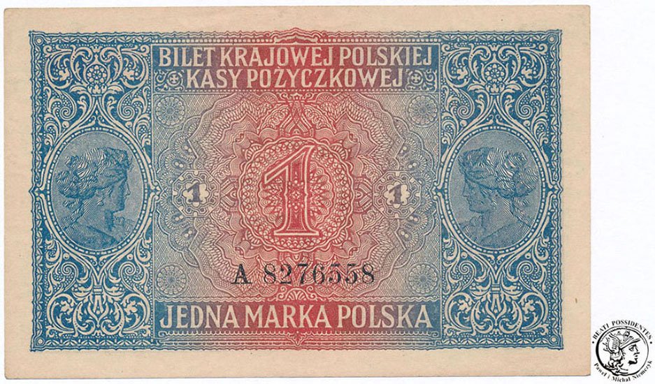 1 marka polska 1916 seria A ...jenerał (UNC-) 1-
