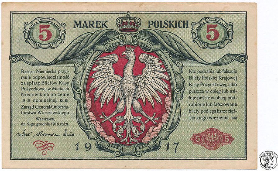 5 marek polskich 1916 ...Generał...