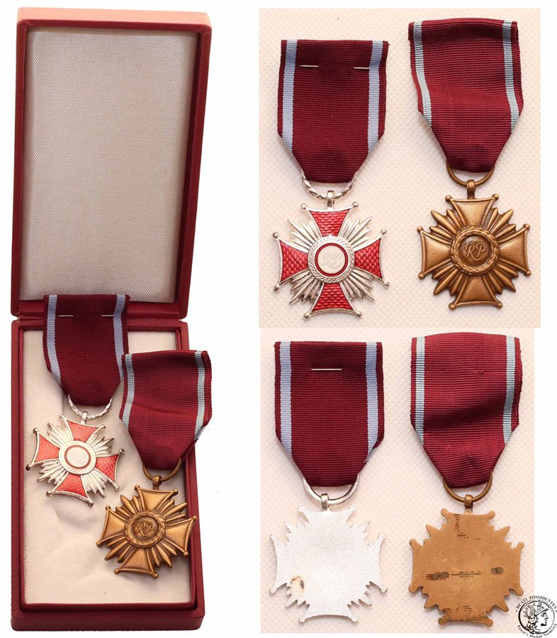 Krzyż brązowy + srebrny Zasługi lot 2 sztuk st.1