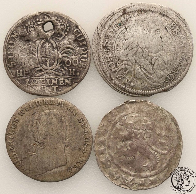 Europa monety srebrne lot 4 sztuk