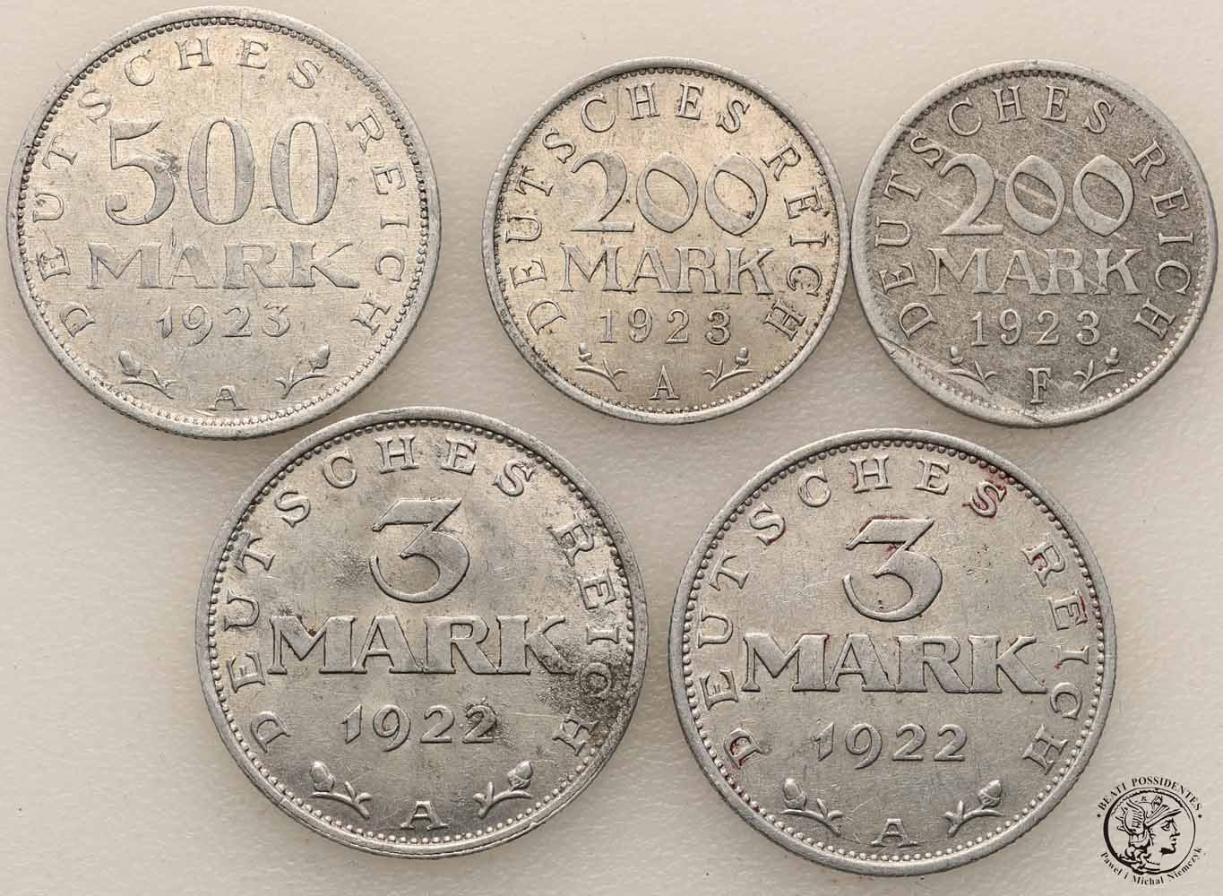 Niemcy Weimar monety aluminiowe różne 3 szt. st.3