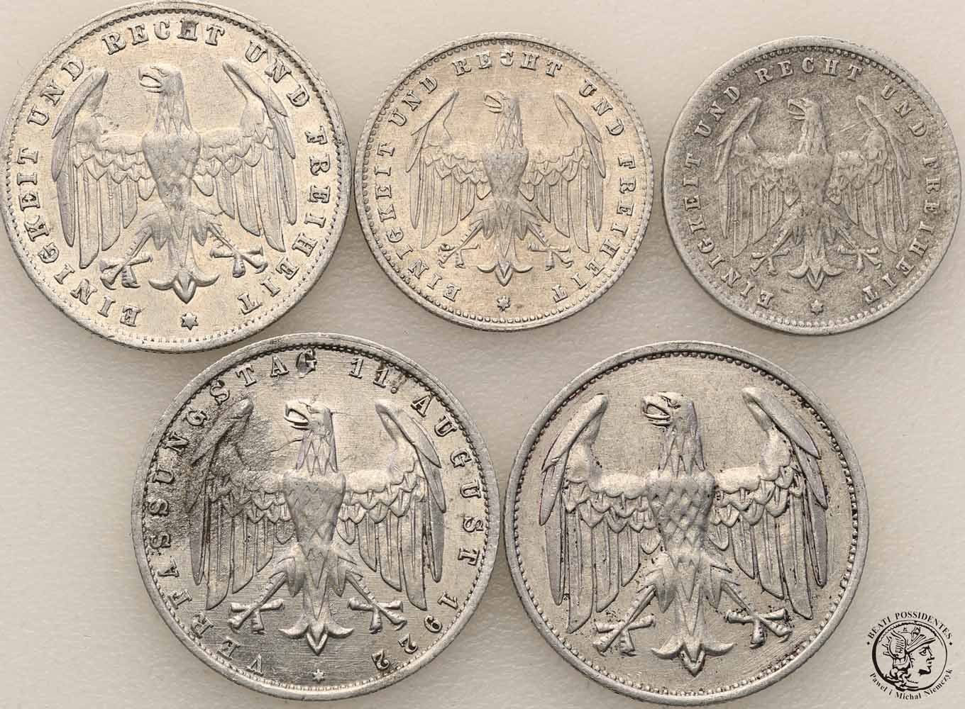 Niemcy Weimar monety aluminiowe różne 3 szt. st.3