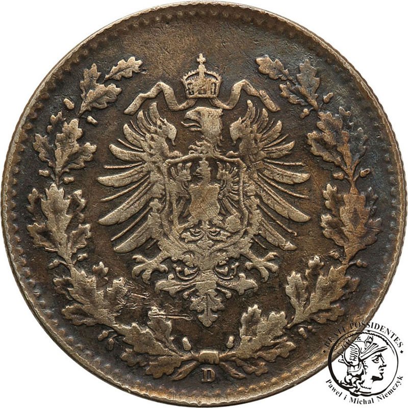 Niemcy Kaiserreich 50 fenigów 1877 D lot 2 szt st3