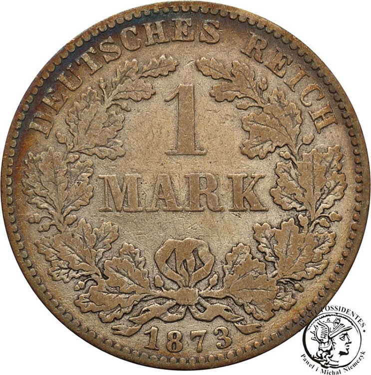 Niemcy Kaiserreich 1 Marka 1873 F st.3