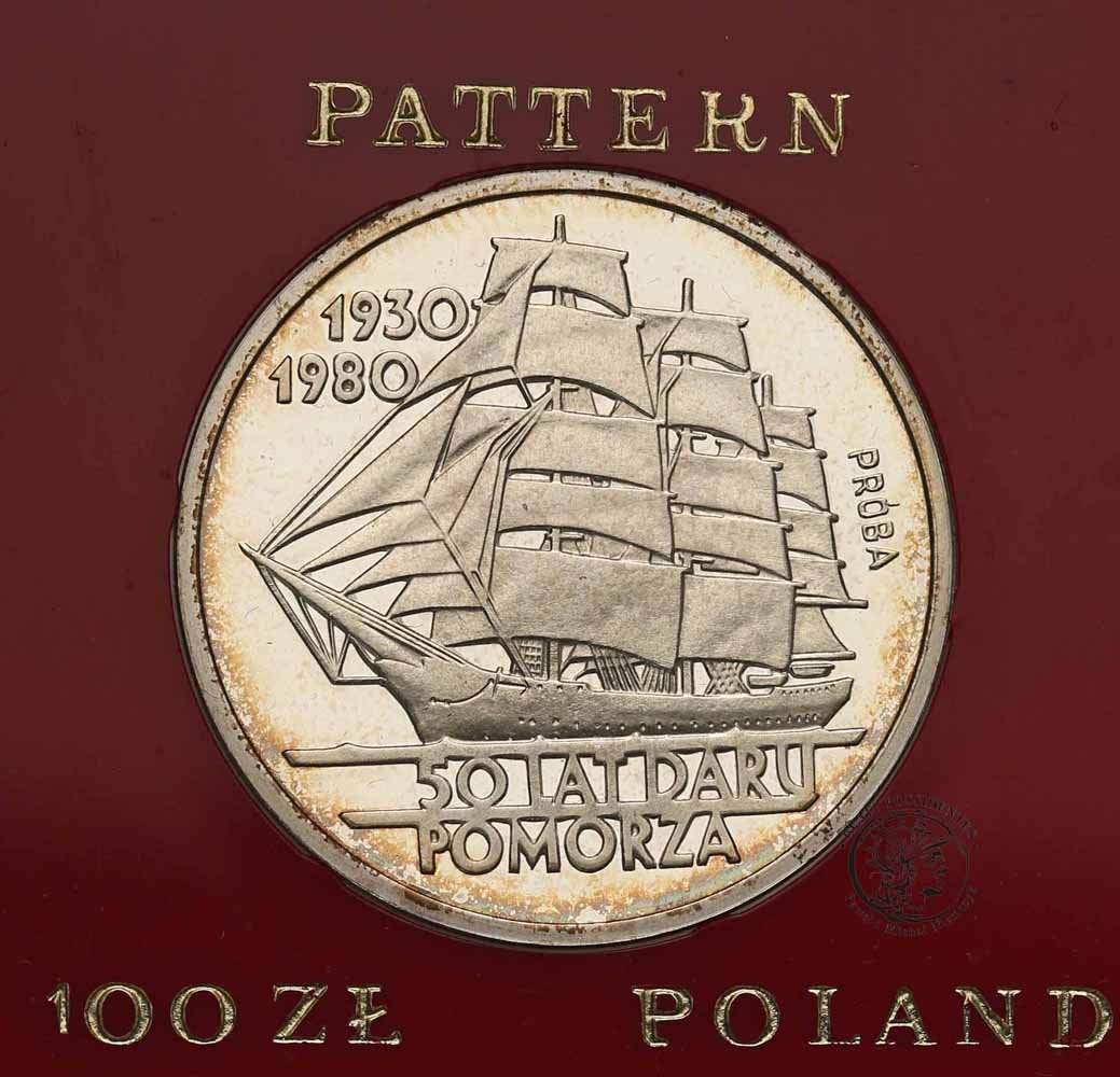 PRÓBA Srebro 100 złotych 1980 Dar Pomorza st.L-