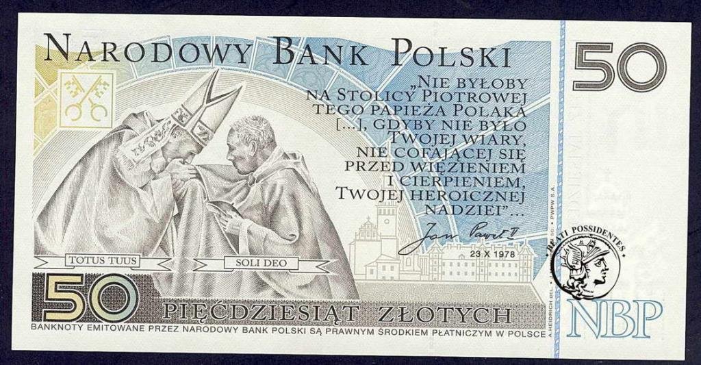 Banknot 50 złotych 2005 Jan Paweł II (UNC)