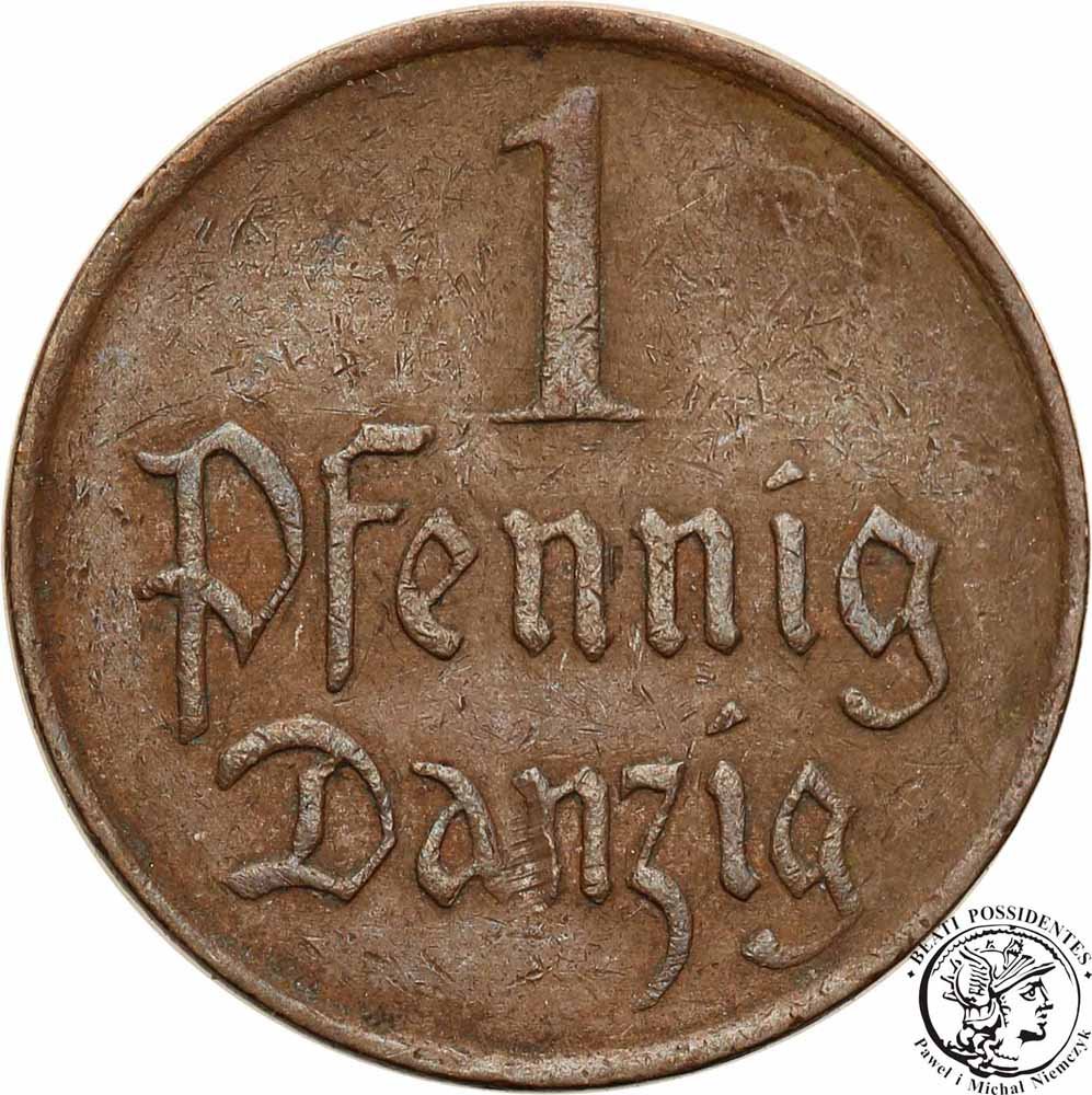 Wolne Miasto Gdańsk Danzig 1 Fenig 1930 st.3+