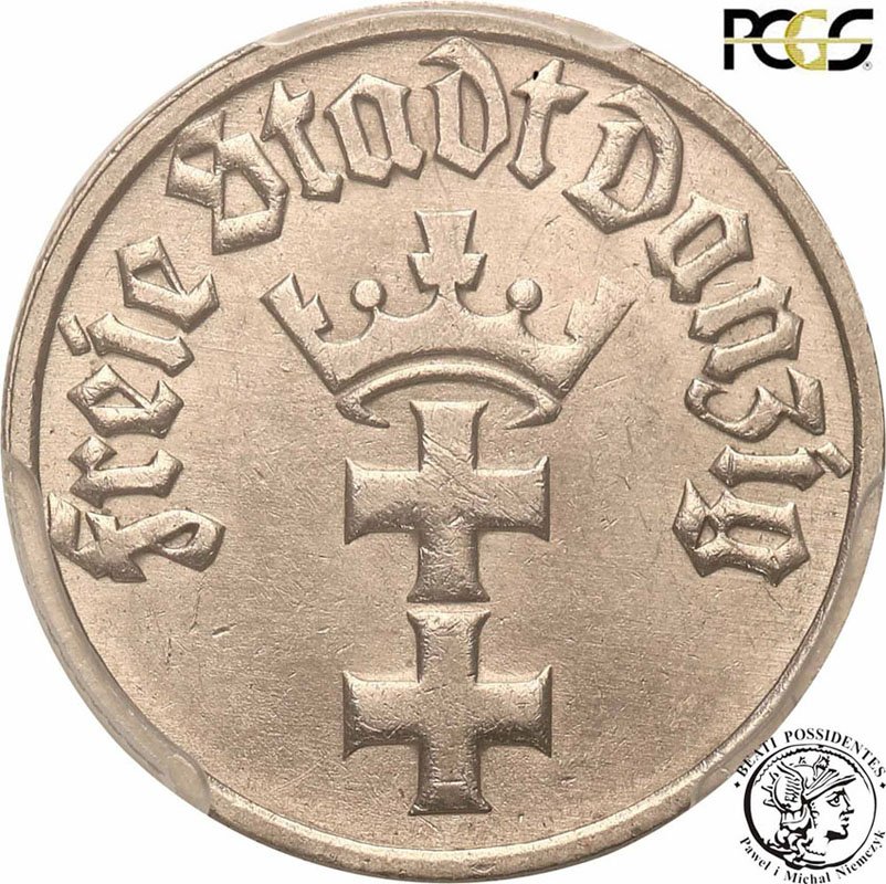 W. M. Gdańsk Danzig 1/2 Guldena 1932 PCGS MS64