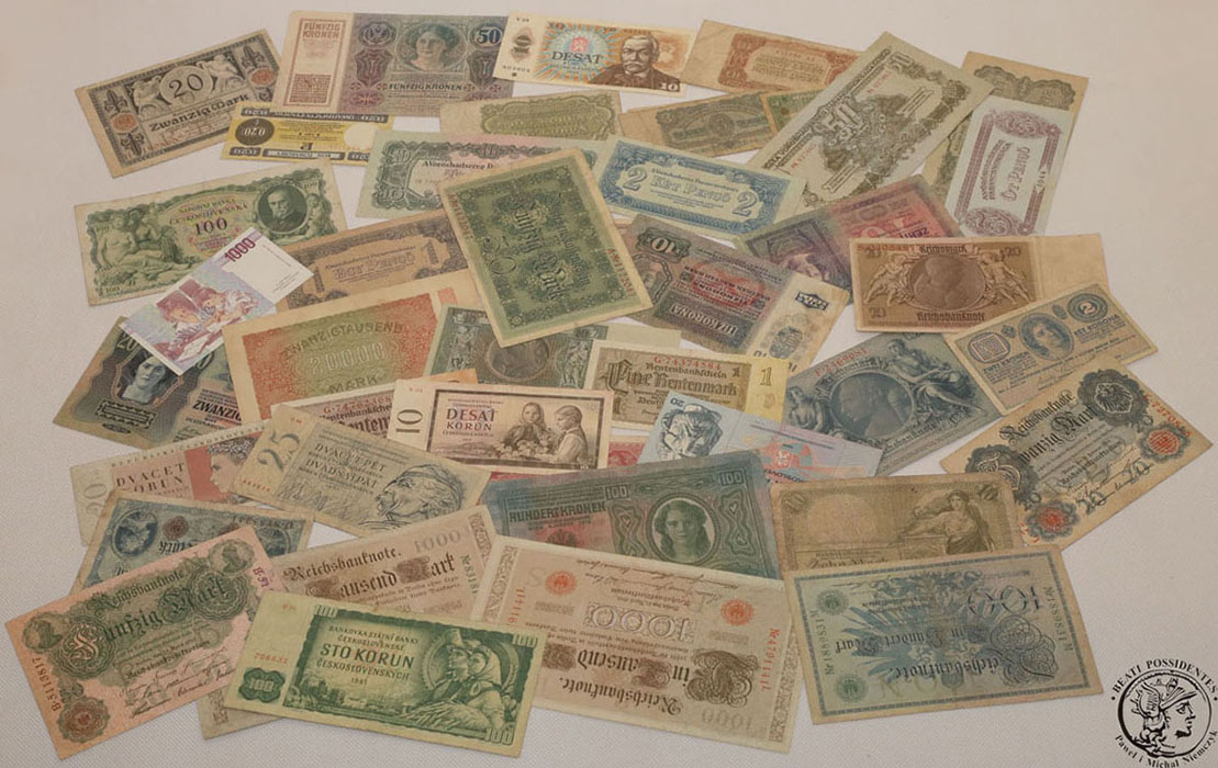 Duży zestaw banknotów ŚWIAT - 43 szt.