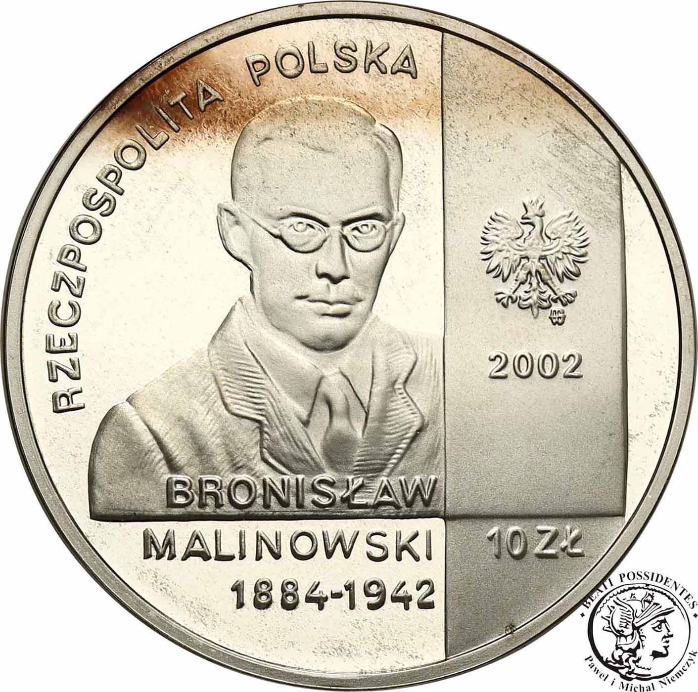 III RP 10 złotych 2002 Bronisław Malinowski st.L