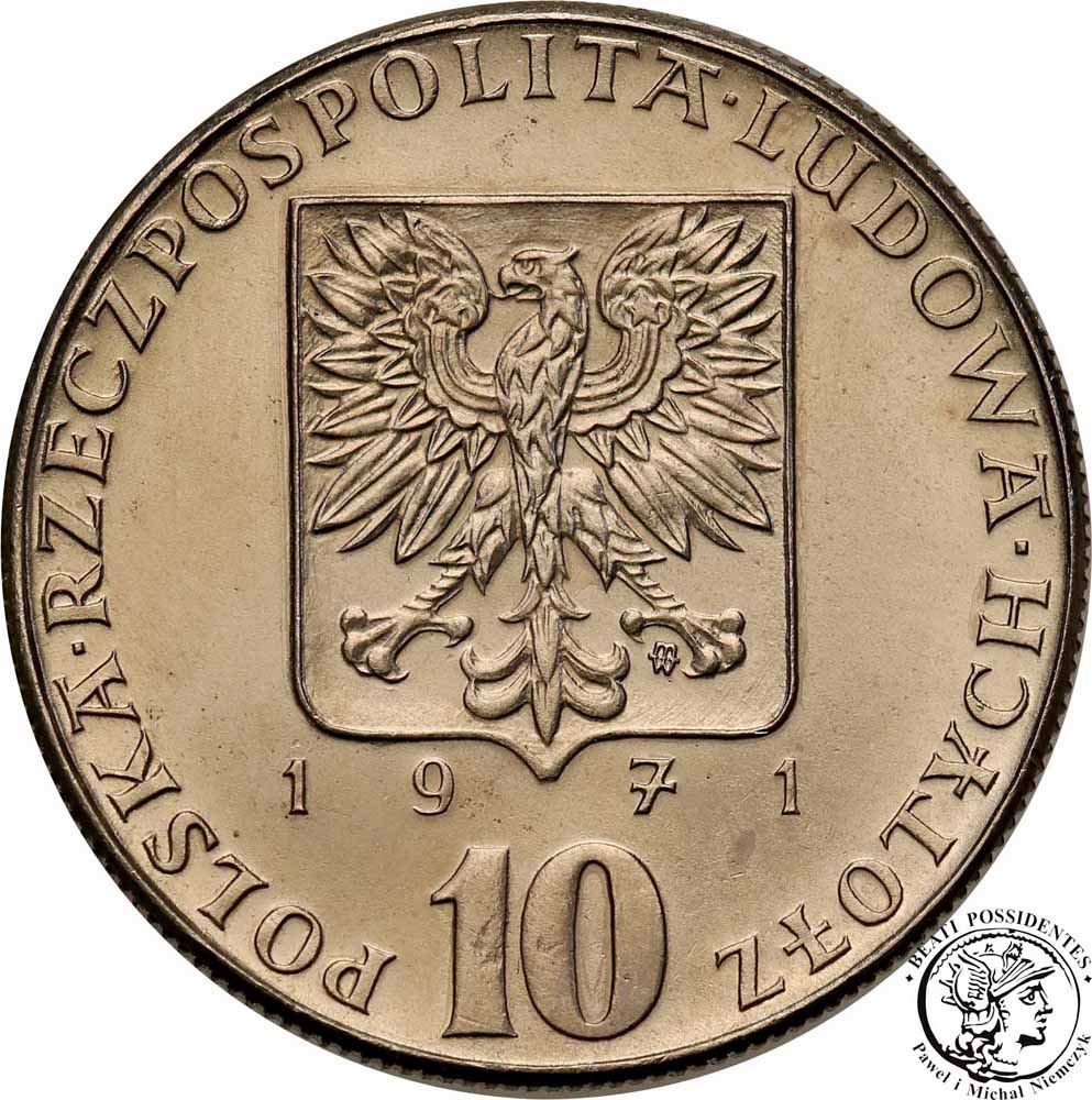 PRÓBA Nikiel 10 złotych 1971 FAO st.1