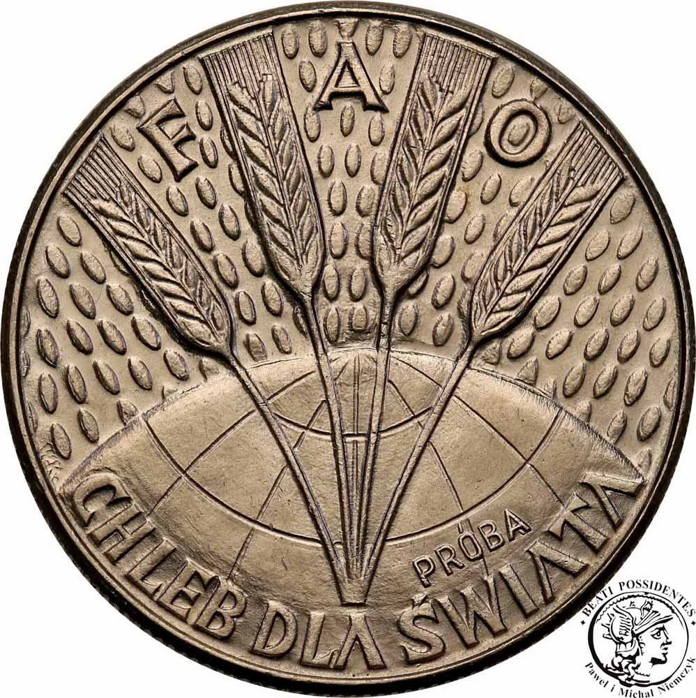PRÓBA Nikiel 10 złotych 1971 FAO chleb st. 1