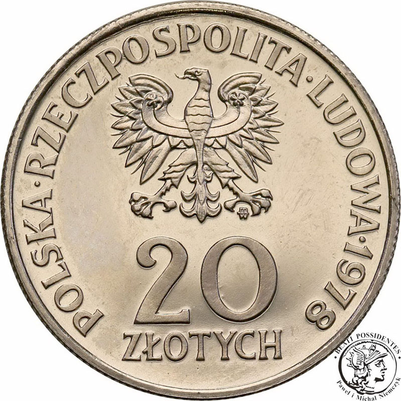 PRÓBA Nikiel 20 złotych 1977 Konopnicka st.L