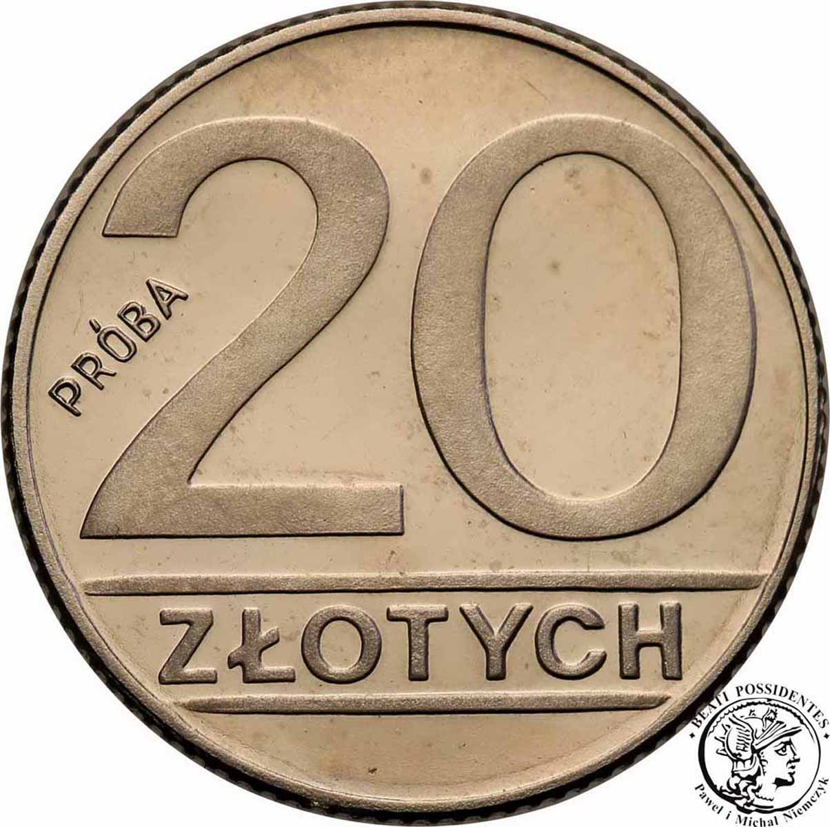 PRÓBA Nikiel 20 złotych 1989 nominał st.L