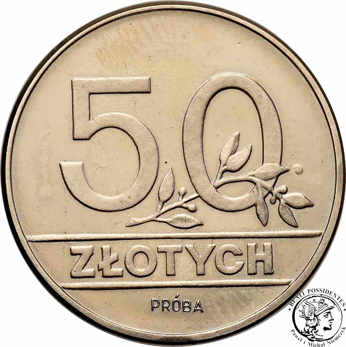PRÓBA Nikiel 50 złotych 1990 nominał st.L