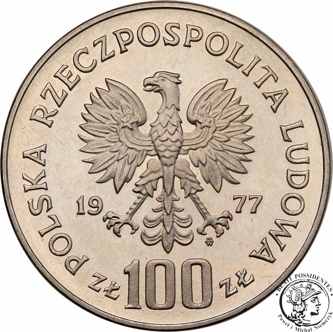 PRÓBA Nikiel 100 złotych 1977 Reymont st.L