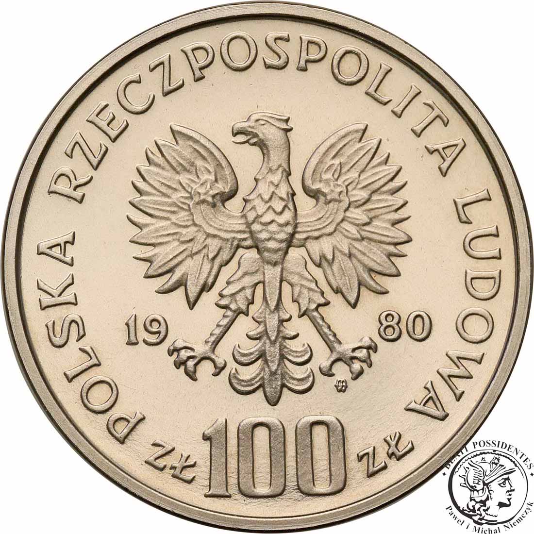 PRÓBA Nikiel 100 złotych 1980 Głuszec st.L