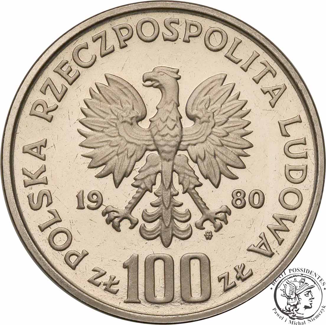 PRÓBA Nikiel 100 złotych 1980 Głuszce st.L