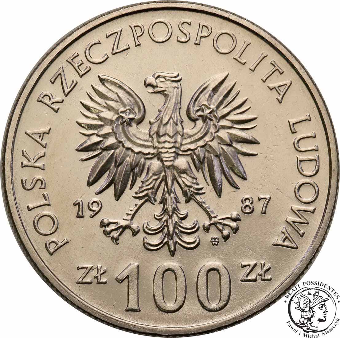 PRÓBA Nikiel 100 złotych 1987 Kazimierz Wielki st1
