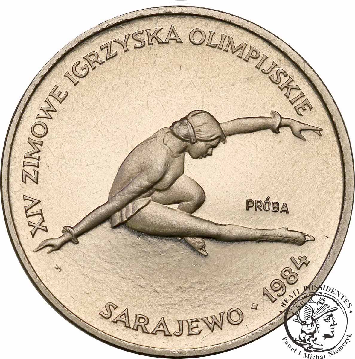 PRÓBA Nikiel 200 złotych 1984 Oly Sarajewo st.L
