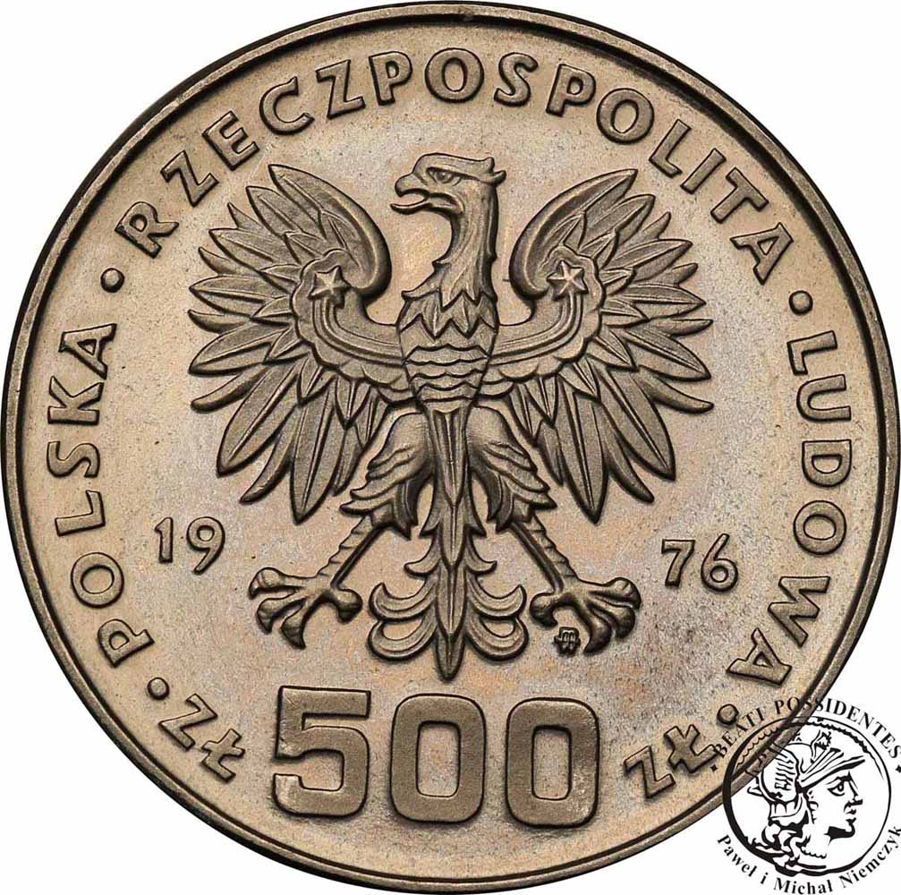PRÓBA Nikiel 500 złotych 1976 Kościuszko st.L