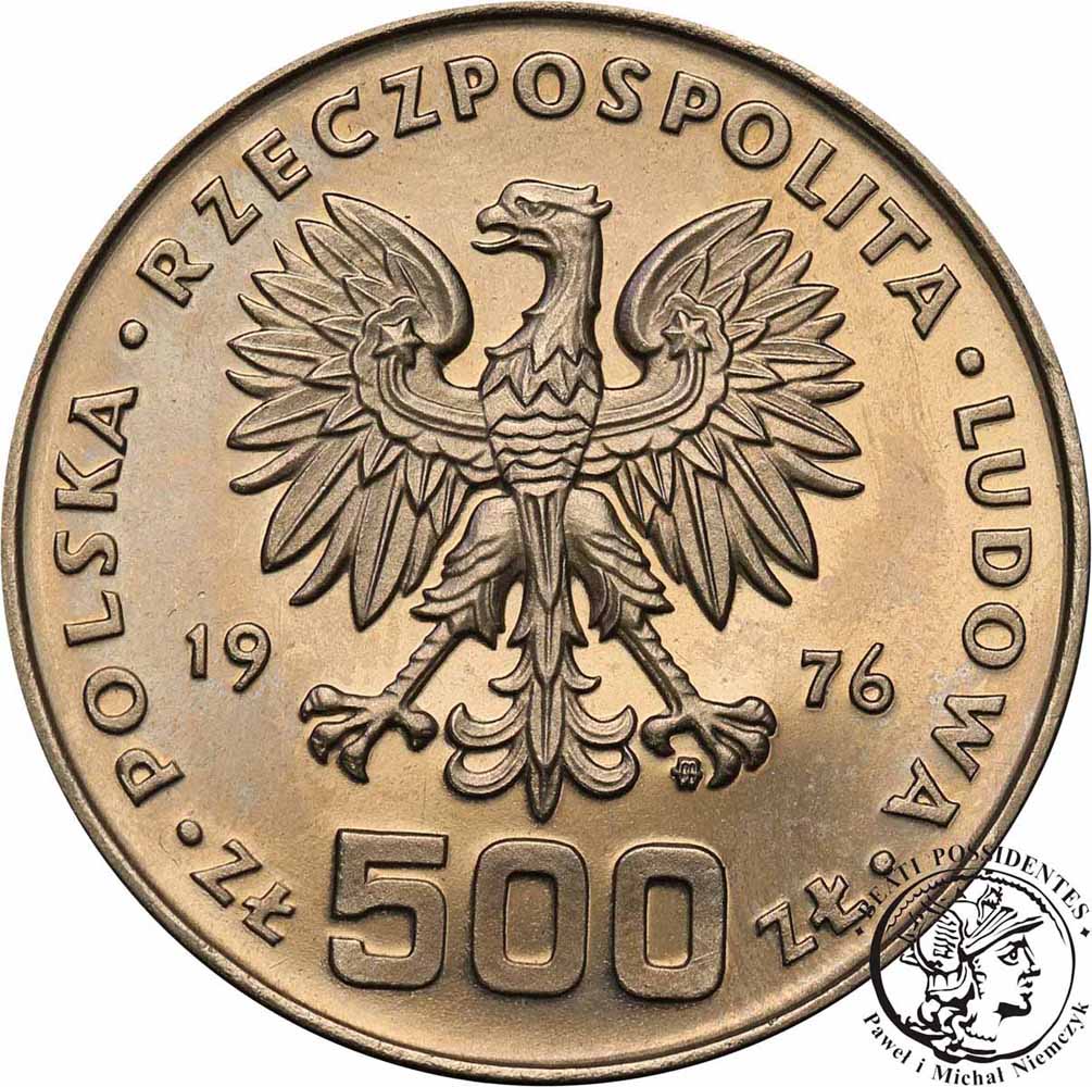 PRÓBA Nikiel 500 złotych 1976 Pułaski st.L