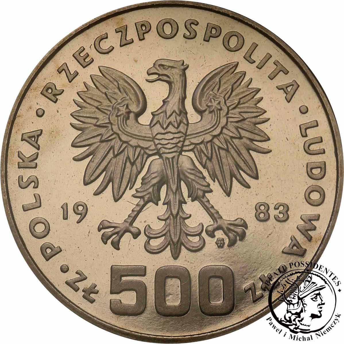 PRÓBA Nikiel 500 złotych 1983 Sarajewo st.L