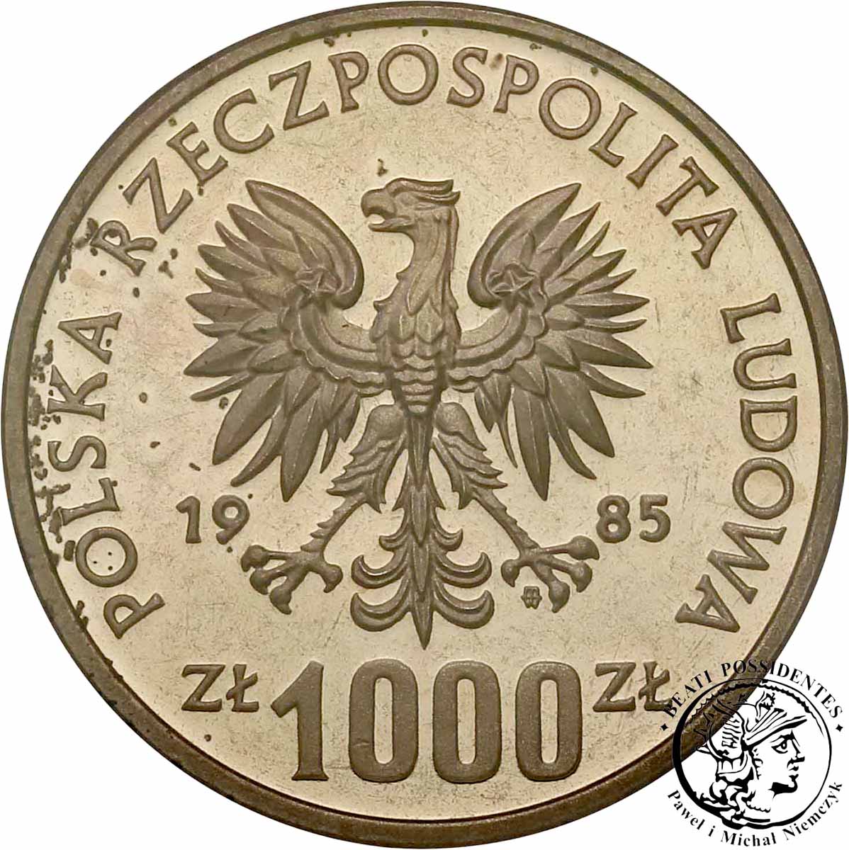 PRÓBA Nikiel 1000 złotych 1985 Przemysław II st.L