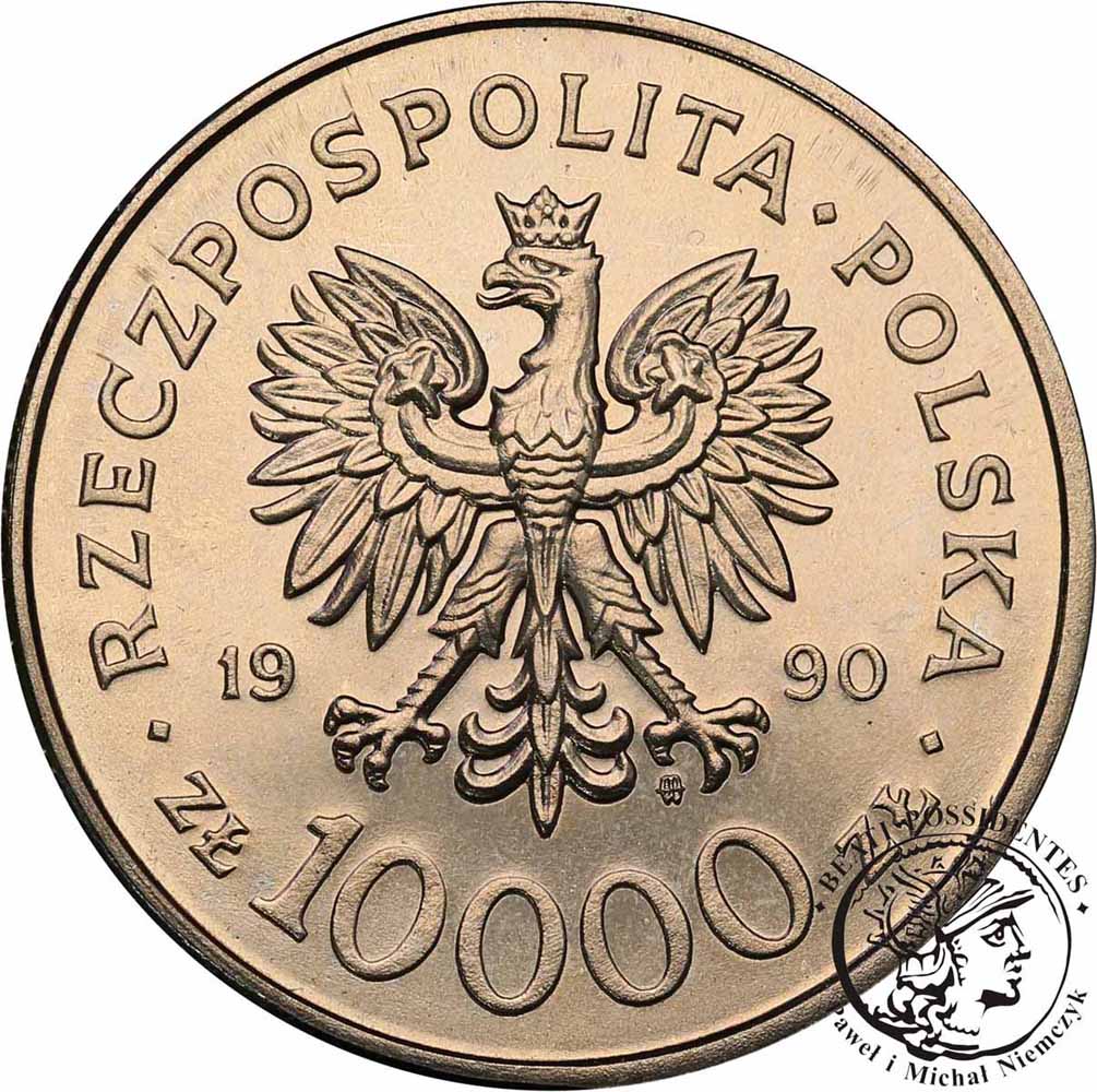 PRÓBA Nikiel 10 000 złotych 1990 Solidarność st.L