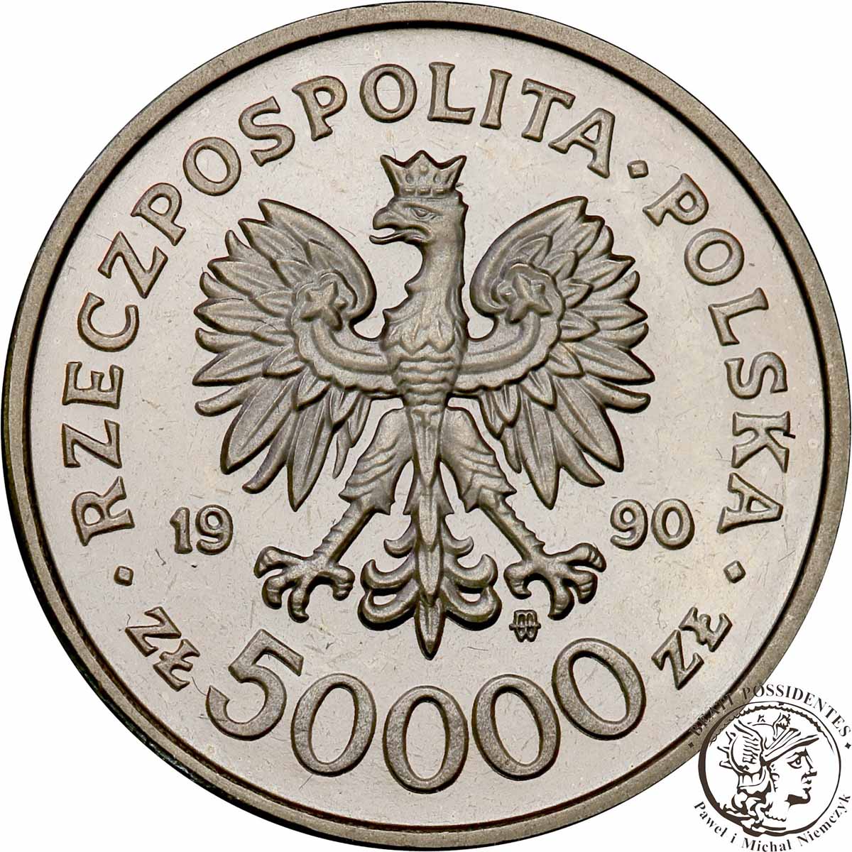 PRÓBA Nikiel 50 000 złotych 1990 Solidarność st.L