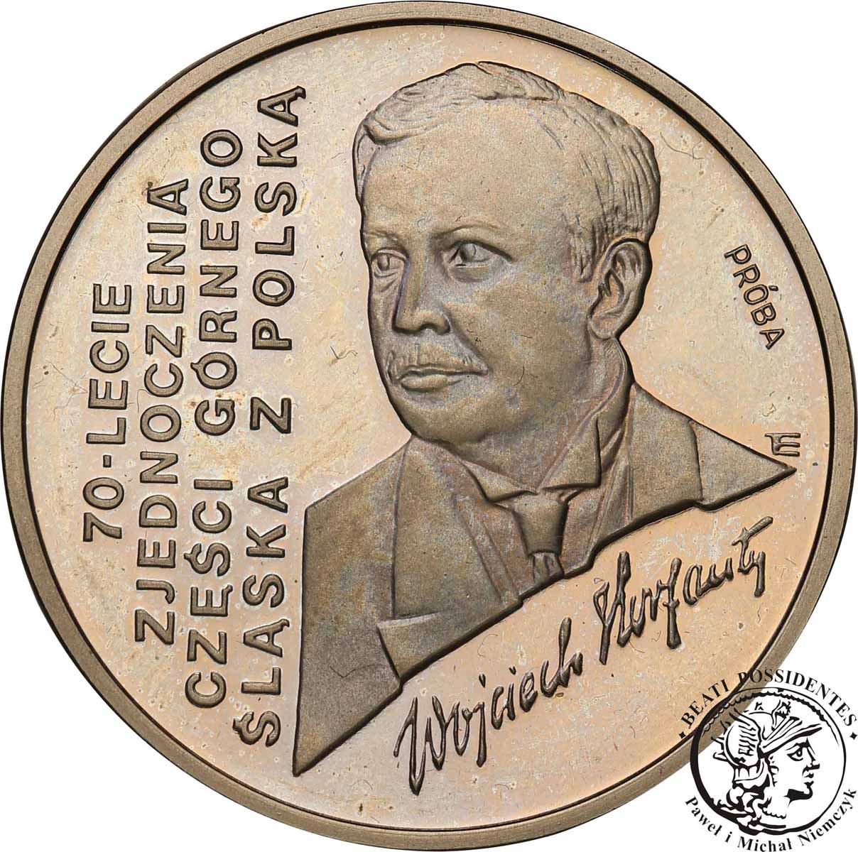 PRÓBA Nikiel 100 000 złotych 1992 Korfanty st.L/L-