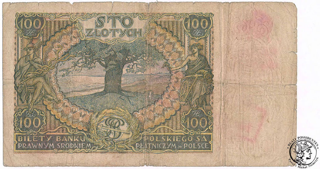 Banknot GG 100 złotych 1932 z nadrukiem st.4
