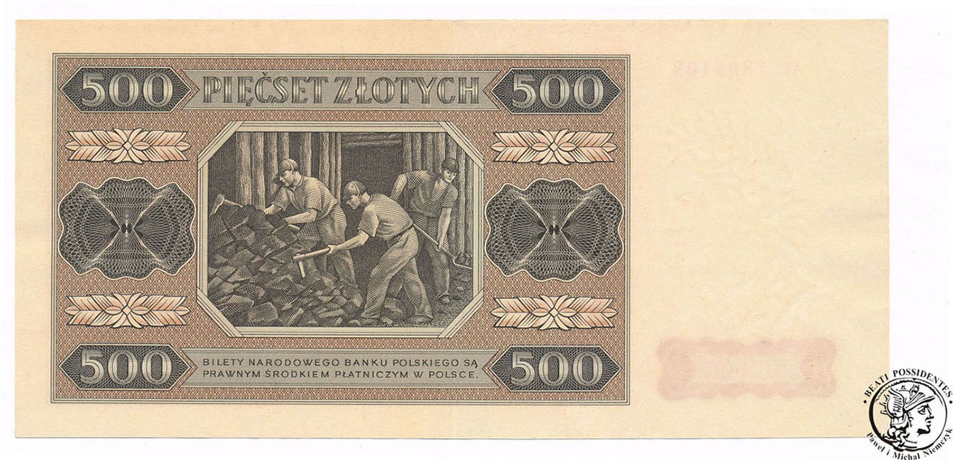 Banknot 500 złotych 1948 seria AU