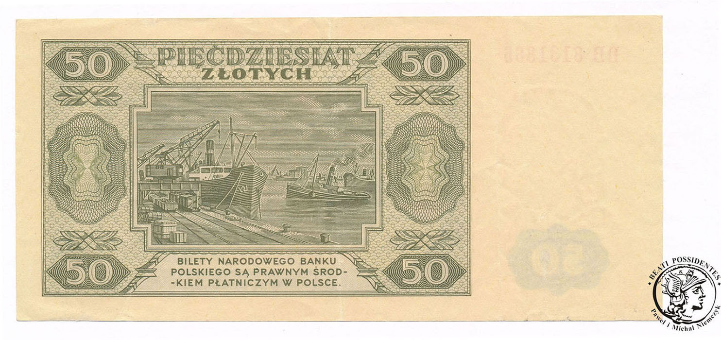Banknot 50 złotych 1948 seria DB