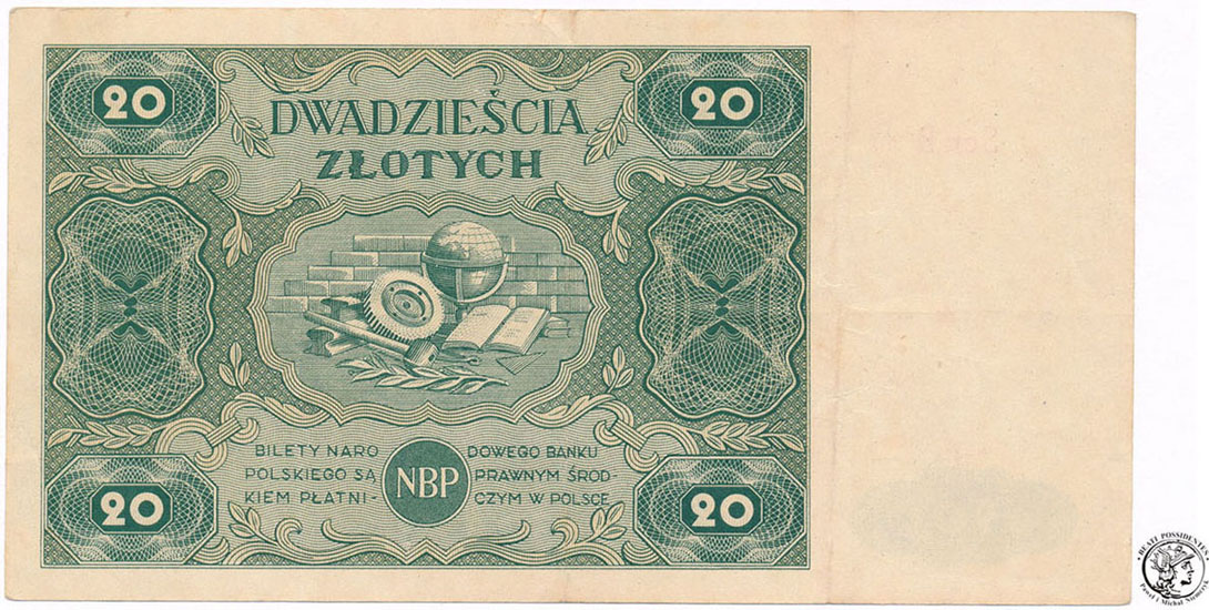 Banknot 20 złotych 1947 seria B