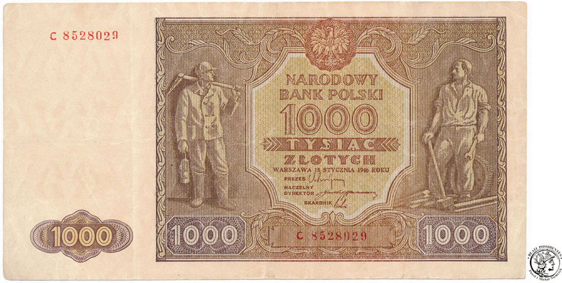 Banknot 1000 złotych 1946 C - RZADKI (R4)