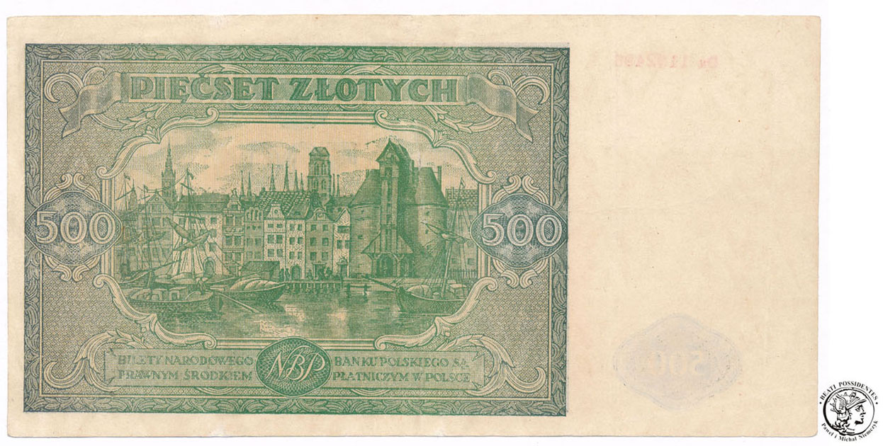 Banknot 500 złotych 1946 Dx - RZADKI (R4)